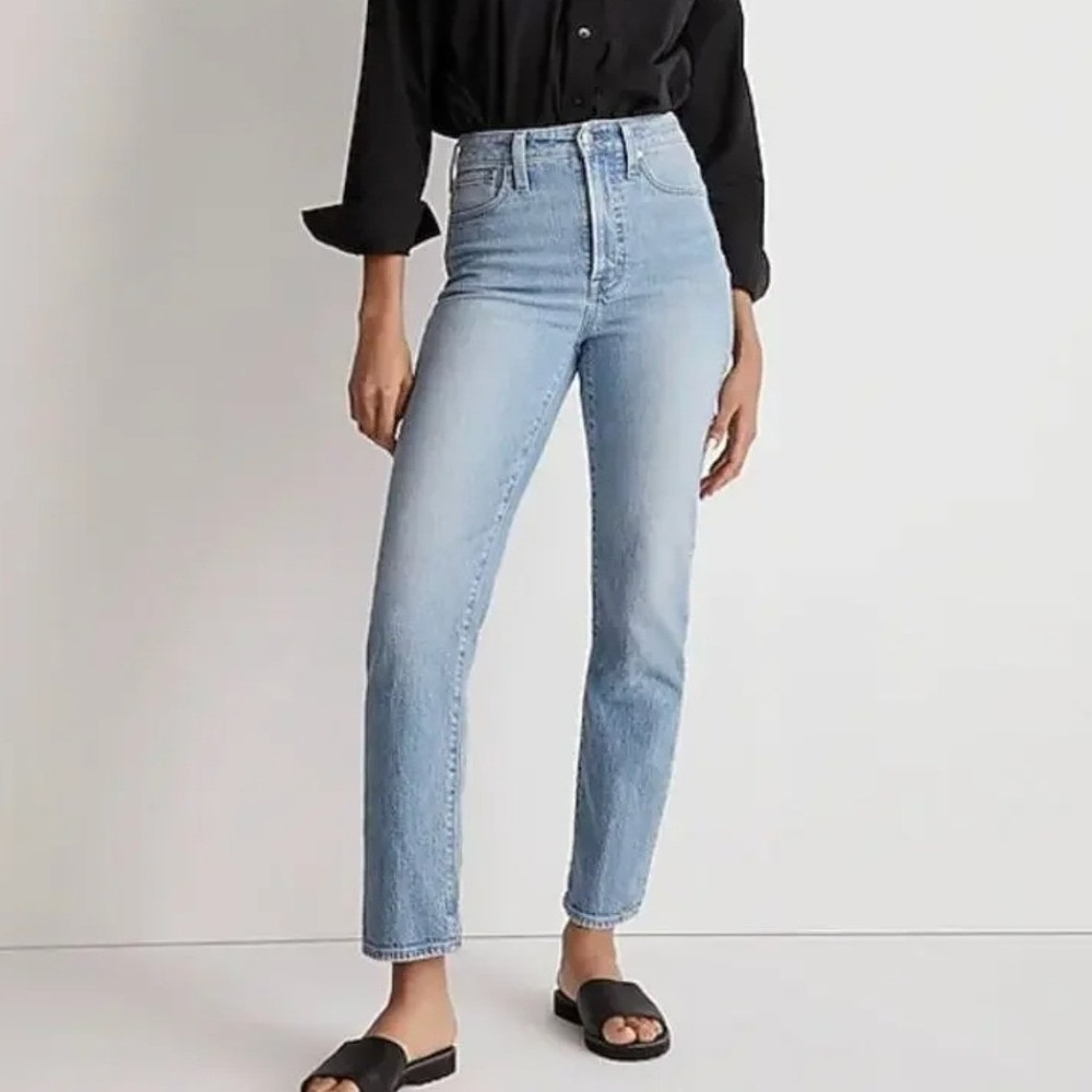 Madewell Curvy Perfect Vintage Straight Jean 29 Light Blue High Rise Denim Pants